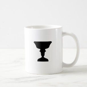 Faces or vase- illusion of two faces like a vase coffee mug