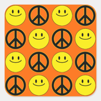 Faces & Peace Signs Square Sticker