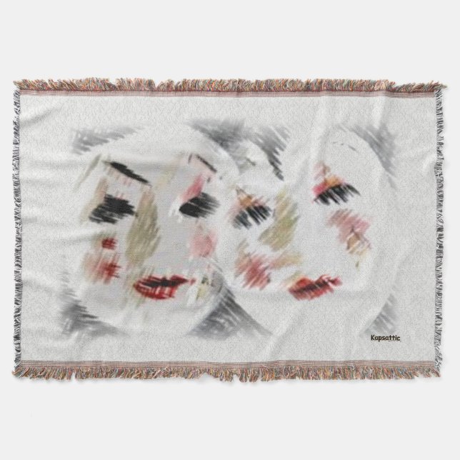 Faces Throw Blanket (Front)