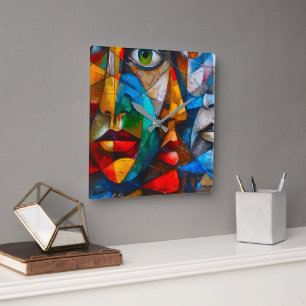 Faces we know square wall clock