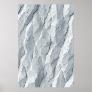 Faceted Crumpled Surface: Abstract Geometry Poster