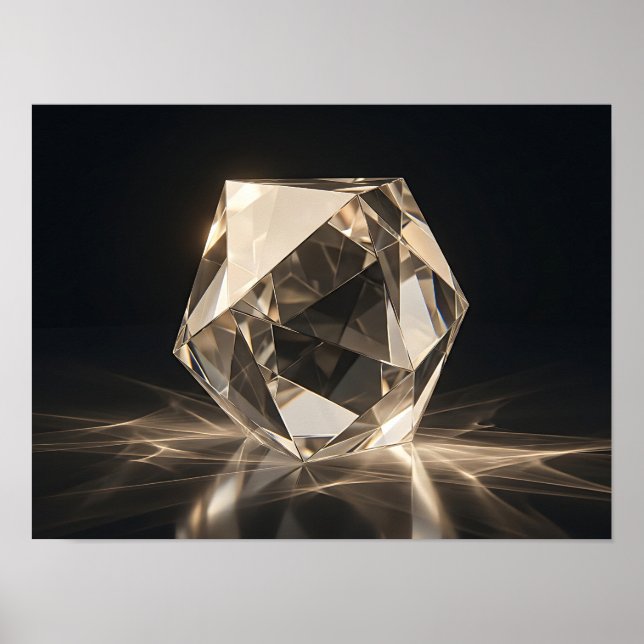 Faceted Crystal Prism Warm Light Canvas Print (Front)