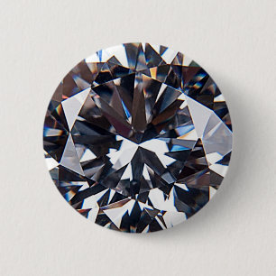Faceted Elegant Diamond Gem Image 6 Cm Round Badge