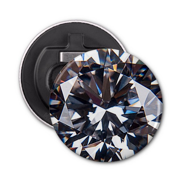 Faceted Elegant Diamond Gem Image Bottle Opener (Front)