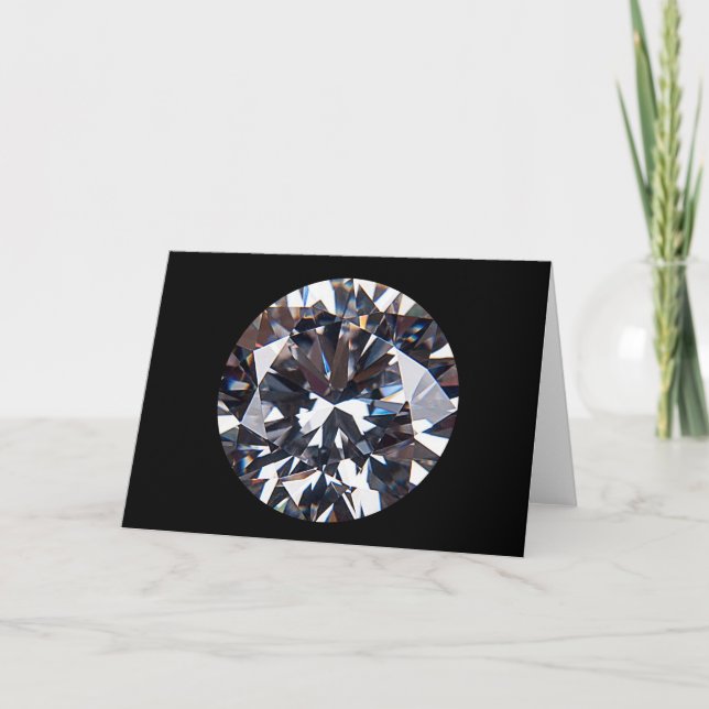 Faceted Elegant Diamond Gem Image Card (Front)