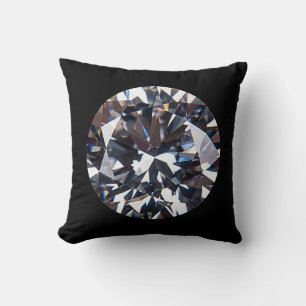 Faceted Elegant Diamond Gem Image Cushion