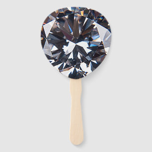 Faceted Elegant Diamond Gem Image Hand Fan