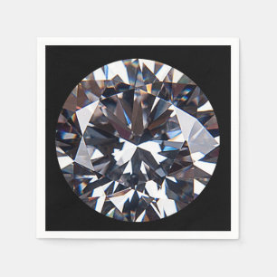 Faceted Elegant Diamond Gem Image Napkin
