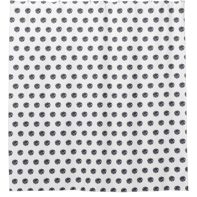 Faceted Elegant Diamond Gem Image Pattern Shower Curtain (Front)