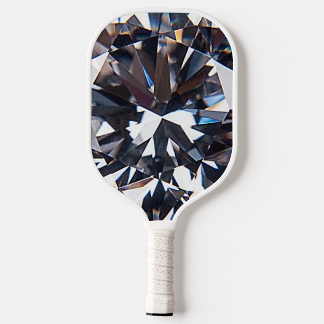 Faceted Elegant Diamond Image Pickleball Paddle (Back)
