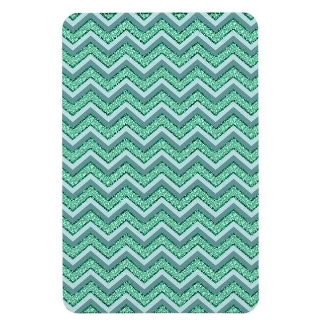 Faceted Emerald Chevron Pattern Magnet (Vertical)