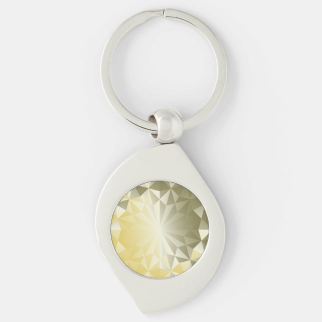Faceted Gem Yellow Beryl Key Ring (Front)