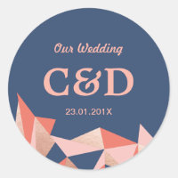 Faceted Geode Modern Geometric Wedding Monogram