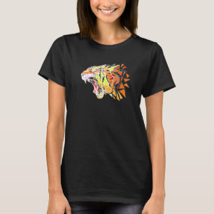 Faceted Tiger Head Wildlife Wilderness Predator Bi T-Shirt