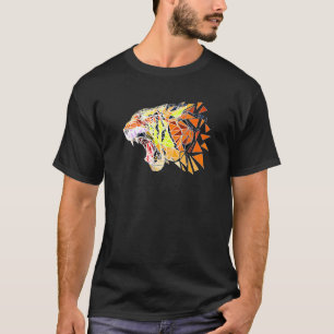 Faceted Tiger Head Wildlife Wilderness Predator Bi T-Shirt