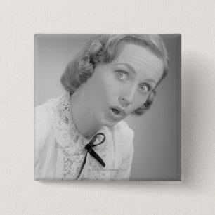 Facial Expressions 15 Cm Square Badge