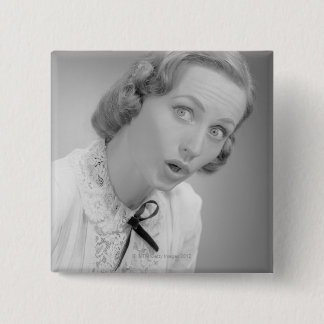 Facial Expressions 15 Cm Square Badge