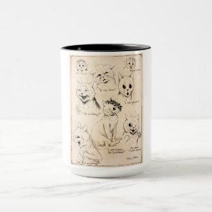 Facial Expressions of Various Cats, Louis Wain Mug