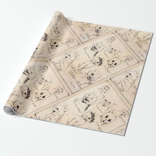 Facial Expressions of Various Cats, Louis Wain Wrapping Paper