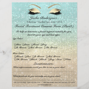 Facial Treatment Consent Form Blue Gold Flyer