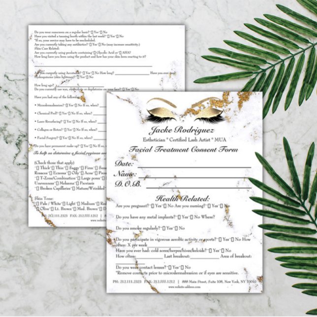 Facial Treatment Consent Form Marble Part 1 Flyer (Facial Treatment Consent Form Marble Part Flyer)