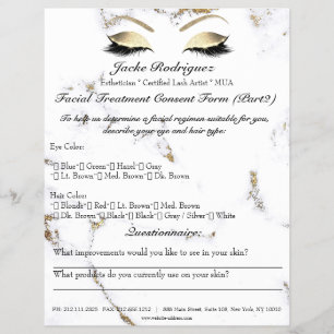 Facial Treatment Consent Form Marble Part 2 Flyer