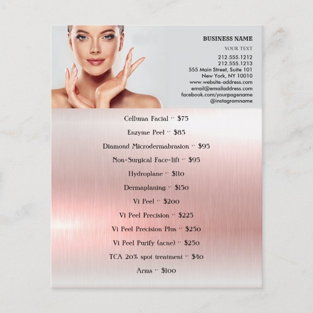 FACIAL TREATMENTS Beauty Salon 4.5"x5.6" Flyer (Front)