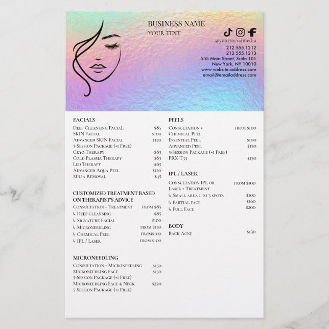 FACIAL TREATMENTS Beauty Salon flyer (Front)