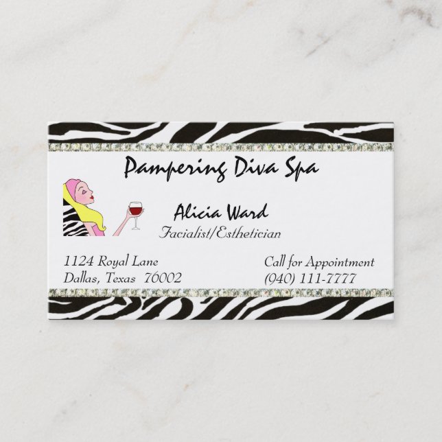 Facialist/Aesthetician Diva business cards (Front)