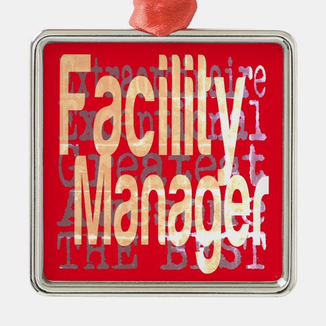 Facility Manager Extraordinaire Metal Tree Decoration (Front)