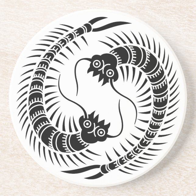 Facing Centipedes circle Coaster (Front)