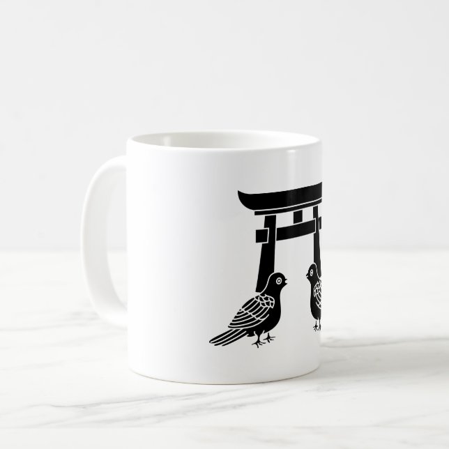 Facing doves and Torii Coffee Mug (Front Left)