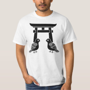 Facing doves and Torii T-Shirt