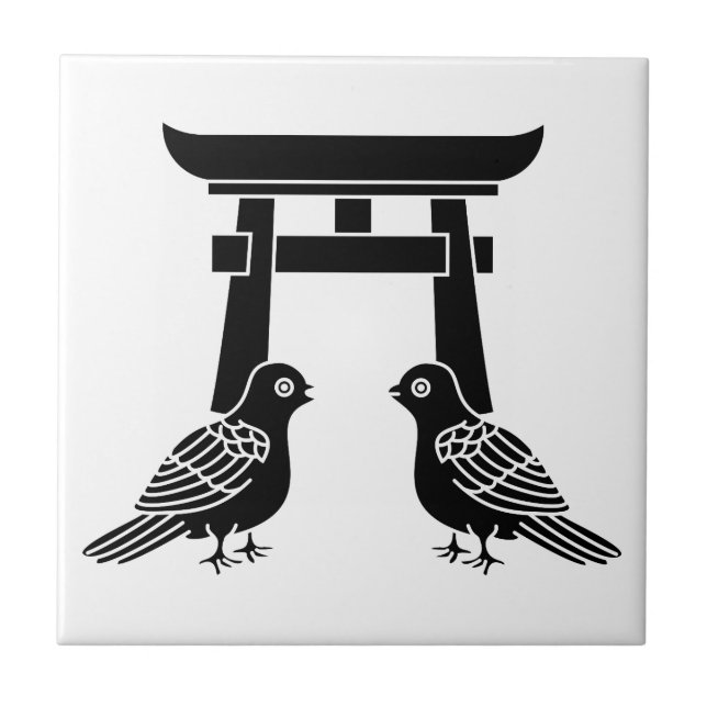 Facing doves and Torii Tile (Front)