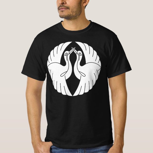 Facing white cranes T-Shirt (Front)