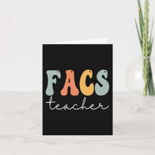 FACS Teacher Retro Groovy Vintage Happy First Day  Card
