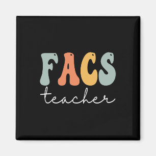 FACS Teacher Retro Groovy Vintage Happy First Day Magnet