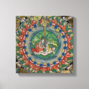 Facsimile copy of Genesis 2:22 God created Eve, fr Canvas Print