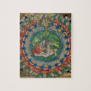 Facsimile copy of Genesis 2:22 God created Eve, fr Jigsaw Puzzle