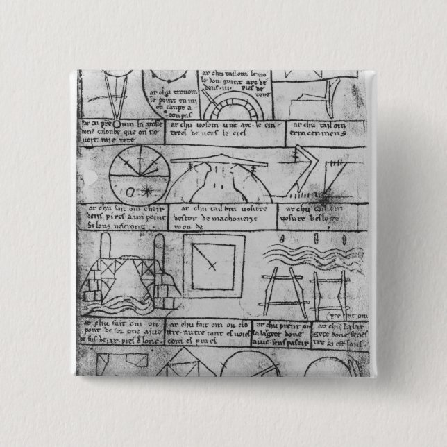 Facsimile copy of Geometrical figures 15 Cm Square Badge (Front)