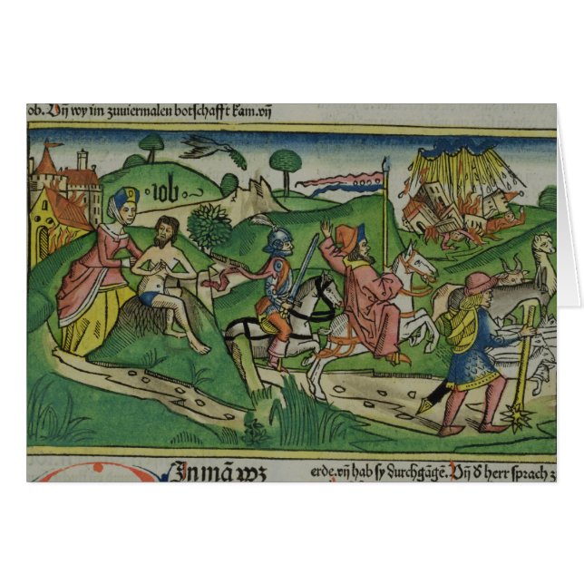 Facsimile copy of Job: Frontispiece, Job being sco (Front Horizontal)