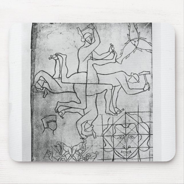 Facsimile copy of Ms Fr Studies of men Mouse Mat (Front)