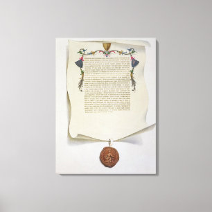 Facsimile edition of the Magna Carta, first publis Canvas Print