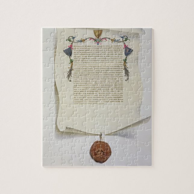 Facsimile edition of the Magna Carta, first publis Jigsaw Puzzle (Vertical)