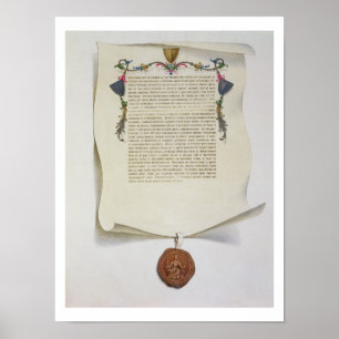 Facsimile edition of the Magna Carta, first publis Poster