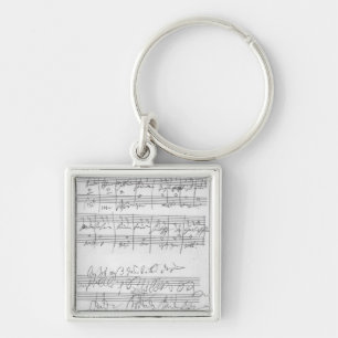 Facsimile of a page of music key ring