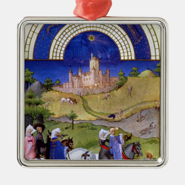 Facsimile of August: Hawking Metal Tree Decoration (Front)