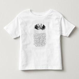 Facsimile of letter illustrating house in toddler T-Shirt