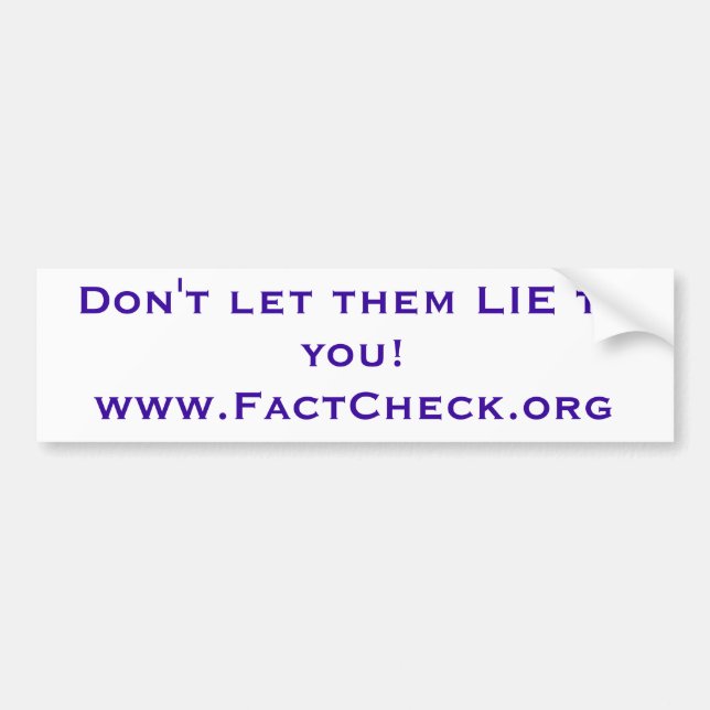 Fact Check bumper sticker (Front)
