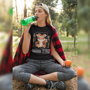 Fact-Check First Argue Later Floral Tiger Design T-Shirt